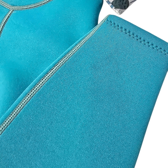 Kids Swim Wetsuit in Teal and Lime Green X Manta Long Sleeve Diving Swimsuit - Picture 2 of 9